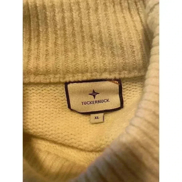 Tuckernuck Women’s Fringe Caswell Wool Sweater Ivory XL Cable Knit Stripe Crew - Picture 10 of 12